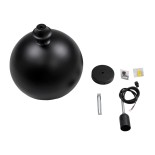 GLOBOSTAR® ROCKFORD 01287-B Μοντέρνο Κρεμαστό Φωτιστικό Οροφής με Ντουί 1 x E27 AC 220-240V IP20 - Μαύρο & Χρυσό - Μ24 x Π24 x Y27cm