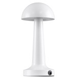 GloboStar® COCO 76508 Επαναφορτιζόμενο Επιτραπέζιο Φωτιστικό Πορτατίφ LED 1.5W 105lm 120° DC 5V IP44 Θερμό Λευκό 2700K Dimmable Λευκό Αλουμίνιο - Μ10 x Π10 x Υ22cm - 2 Xρόνια Εγγύηση