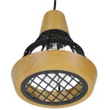 GLOBOSTAR® AKRON 10001133 Μοντέρνο Κρεμαστό Φωτιστικό Οροφής με Ντουί 1 x E27 AC 220-240V IP20 - Μπεζ & Μαύρο - Μ19 x Π19 x Υ22cm