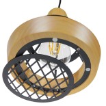 GLOBOSTAR® AKRON 10001133 Μοντέρνο Κρεμαστό Φωτιστικό Οροφής με Ντουί 1 x E27 AC 220-240V IP20 - Μπεζ & Μαύρο - Μ19 x Π19 x Υ22cm