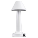 GloboStar® MOLLY 76514 Επαναφορτιζόμενο Επιτραπέζιο Φωτιστικό Πορτατίφ LED 1.5W 105lm 120° DC 5V IP44 Θερμό Λευκό 2700K Dimmable Λευκό Αλουμίνιο - Μ10 x Π10 x Υ23cm - 2 Xρόνια Εγγύηση