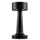 GloboStar® BELLA 76503 Επαναφορτιζόμενο Επιτραπέζιο Φωτιστικό Πορτατίφ LED 1.5W 105lm 120° DC 5V IP44 Θερμό Λευκό 2700K Dimmable Μαύρο Αλουμίνιο - Μ9 x Π9 x Υ21cm - 2 Xρόνια Εγγύηση