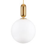 GLOBOSTAR® MAVERICK 00940 Μοντέρνο Κρεμαστό Φωτιστικό Οροφής με Ντουί 1 x E27 AC 220-240V IP20 - Χρυσό & Λευκό - Μ30 x Π30 x Υ48cm