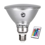 GloboStar® 60233 Λάμπα LED E27 PAR38 Κήπου Σκληρού Υάλου 18W 1200lm 60° AC 220-240V IP65 Φ12 x Υ13cm - Εναλλαγή Φωτισμού μέσω Τηλεχειριστηρίου - Πολύχρωμο RGB - 3 Years Warranty