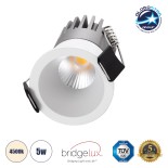 GloboStar® MICRO-S 60236 Χωνευτό LED Spot Downlight TrimLess Φ4cm 5W 650lm 38° AC 220-240V IP20 Φ4 x Υ5.9cm - Στρόγγυλο - Λευκό - Φυσικό Λευκό 4500K - Bridgelux COB - 5 Years Warranty