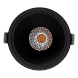GloboStar® PLUTO-B 60263 Χωνευτό LED Spot Downlight TrimLess Φ10.4cm 15W 1875lm 38° AC 220-240V IP20 Φ10.4 x Υ6.5cm - Στρόγγυλο - Μαύρο & Anti-Glare HoneyComb - Θερμό Λευκό 2700K - Bridgelux COB - 5 Years Warranty