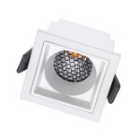 GLOBOSTAR® PLUTO-S 60267 Χωνευτό Downlight Σποτ με Honeycomb Anti Glare Reflector LED 7W 875lm 38° AC 220-240V IP20 Θερμό Λευκό 2700K - Bridgelux COB Chip & TÜV SÜD Driver - Λευκό Ματ - Μ6.4 x Π6.4 x Υ4.9cm / Q5.5 x 5.5cm - 5 Χρόνια Εγγύηση