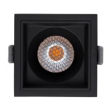 GloboStar® PLUTO-M 60275 Χωνευτό LED Spot Downlight TrimLess Μ8.4xΠ8.4cm 10W 1250lm 38° AC 220-240V IP20 Μ8.4 x Π8.4 x Υ5.9cm - Τετράγωνο - Μαύρο & Anti-Glare HoneyComb - Θερμό Λευκό 2700K - Bridgelux COB - 5 Years Warranty