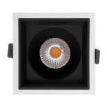 GloboStar® PLUTO-B 60277 Χωνευτό LED Spot Downlight TrimLess Μ10.4xΠ10.4cm 15W 1875lm 38° AC 220-240V IP20 Μ10.4 x Π10.4 x Υ6.5cm - Τετράγωνο - Λευκό με Μαύρο Κάτοπτρο & Anti-Glare HoneyComb - Θερμό Λευκό 2700K - Bridgelux COB - 5 Years Warranty