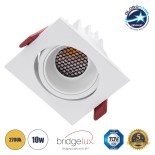 GloboStar® LEO-SQ 60291 Χωνευτό LED Spot Downlight TrimLess Μ8.5xΠ8.5cm 10W 1250lm 38° AC 220-240V IP20 Μ8.5 x Π8.5 x Υ6.6cm - Τετράγωνο - Κινούμενο - Λευκό & Anti-Glare HoneyComb - Θερμό Λευκό 2700K - Bridgelux COB - 5 Years Warranty