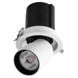 GLOBOSTAR® VIRGO-M 60306 Χωνευτό Κινούμενο Downlight Σποτ LED 12W 1560lm 36° AC 220-240V IP20 Φυσικό Λευκό 4500K - Bridgelux COB Chip & TÜV SÜD Driver - Λευκό & Μαύρο Ματ - Μ11 x Π11 x Υ11.5cm / Q9.5cm - 5 Χρόνια Εγγύηση