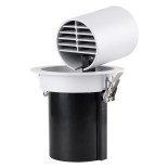GloboStar® VIRGO-B 60310 Χωνευτό LED Spot Downlight TrimLess Φ13.5cm 20W 2600lm 36° AC 220-240V IP20 Φ13.5cm x Υ14cm - Στρόγγυλο - Λευκό με Μαύρο Κάτοπτρο - Φυσικό Λευκό 4500K - Bridgelux COB - 5 Years Warranty