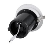 GloboStar® VIRGO-B 60310 Χωνευτό LED Spot Downlight TrimLess Φ13.5cm 20W 2600lm 36° AC 220-240V IP20 Φ13.5cm x Υ14cm - Στρόγγυλο - Λευκό με Μαύρο Κάτοπτρο - Φυσικό Λευκό 4500K - Bridgelux COB - 5 Years Warranty