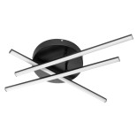 GloboStar® DRACO 61093 Φωτιστικό Οροφής Γραμμικό Linear Design LED CCT 45W 5535lm 120° AC 220-240V - Εναλλαγή Φωτισμού μέσω Τηλεχειριστηρίου All In One Ψυχρό 6000k+Φυσικό 4500k+Θερμό 2700k Dimmable Φ50 x Υ11cm - Μαύρο - 3 Years Warranty