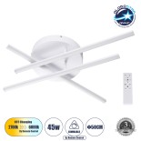 GloboStar® DRACO 61094 Φωτιστικό Οροφής Γραμμικό Linear Design LED CCT 45W 5535lm 120° AC 220-240V - Εναλλαγή Φωτισμού μέσω Τηλεχειριστηρίου All In One Ψυχρό 6000k+Φυσικό 4500k+Θερμό 2700k Dimmable Φ50 x Υ11cm - Λευκό - 3 Years Warranty