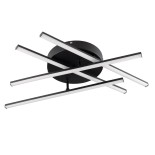 GloboStar® DRACO 61095 Φωτιστικό Οροφής Γραμμικό Linear Design LED CCT 60W 7380lm 120° AC 220-240V - Εναλλαγή Φωτισμού μέσω Τηλεχειριστηρίου All In One Ψυχρό 6000k+Φυσικό 4500k+Θερμό 2700k Dimmable Φ60 x Υ11cm - Μαύρο - 3 Years Warranty