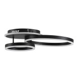 GLOBOSTAR® VENOM 61120 Μοντέρνο Φωτιστικό Οροφής LED 67W 6700lm 360° AC 220-240V IP20 Ρυθμιζόμενο Λευκό CCT με Χειριστήριο από 2700K έως 6000K Dimmable - Lumileds SMD Chip - Μαύρο Ματ - Μ60 x Π40 x Υ12.5cm - 3 Χρόνια Εγγύηση
