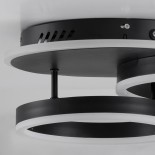 GLOBOSTAR® VENOM 61120 Μοντέρνο Φωτιστικό Οροφής LED 67W 6700lm 360° AC 220-240V IP20 Ρυθμιζόμενο Λευκό CCT με Χειριστήριο από 2700K έως 6000K Dimmable - Lumileds SMD Chip - Μαύρο Ματ - Μ60 x Π40 x Υ12.5cm - 3 Χρόνια Εγγύηση