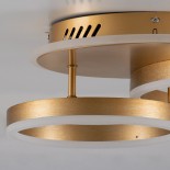 GLOBOSTAR® VENOM 61122 Μοντέρνο Φωτιστικό Οροφής LED 67W 6700lm 360° AC 220-240V IP20 Ρυθμιζόμενο Λευκό CCT με Χειριστήριο από 2700K έως 6000K Dimmable - Lumileds SMD Chip - Σατινέ Χρυσό Βούρτσας - Μ60 x Π40 x Υ12.5cm - 3 Χρόνια Εγγύηση