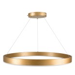 GloboStar® VENOM 61181 Κρεμαστό Φωτιστικό Δαχτυλίδι-Κύκλος LED CCT 67W 7863lm 120° AC 220-240V - Εναλλαγή Φωτισμού μέσω Τηλεχειριστηρίου All In One Ψυχρό 6000K+Φυσικό 4500K+Θερμό 2700K Dimmable Φ80cm - Χρυσό Βούρτσας - 3 Years Warranty