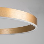 GloboStar® VENOM 61181 Κρεμαστό Φωτιστικό Δαχτυλίδι-Κύκλος LED CCT 67W 7863lm 120° AC 220-240V - Εναλλαγή Φωτισμού μέσω Τηλεχειριστηρίου All In One Ψυχρό 6000K+Φυσικό 4500K+Θερμό 2700K Dimmable Φ80cm - Χρυσό Βούρτσας - 3 Years Warranty