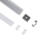 GLOBOSTAR® ALP-LINEAR SURFABO 70805-3M Επιφανειακό Προφίλ Αλουμινίου με Λευκό Γαλακτερό Πατητό Κάλυμμα για Ταινίες LED IP20 - Ασημί & Λευκό - Μ300 x Π1.6 x Υ0.7cm - Πακέτο 5 Τεμαχίων