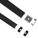 GLOBOSTAR® ALP-LINEAR SURFABO 70806-1M Επιφανειακό Προφίλ Αλουμινίου με Μαύρο Φιμέ Πατητό Κάλυμμα για Ταινίες LED IP20 - Μαύρο - Μ100 x Π1.6 x Υ0.7cm