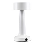 GloboStar® BELLA 76502 Επαναφορτιζόμενο Επιτραπέζιο Φωτιστικό Πορτατίφ LED 1.5W 105lm 120° DC 5V IP44 Θερμό Λευκό 2700K Dimmable Λευκό Αλουμίνιο - Μ9 x Π9 x Υ21cm - 2 Xρόνια Εγγύηση