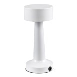GloboStar® BELLA 76502 Επαναφορτιζόμενο Επιτραπέζιο Φωτιστικό Πορτατίφ LED 1.5W 105lm 120° DC 5V IP44 Θερμό Λευκό 2700K Dimmable Λευκό Αλουμίνιο - Μ9 x Π9 x Υ21cm - 2 Xρόνια Εγγύηση