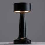 GloboStar® BELLA 76503 Επαναφορτιζόμενο Επιτραπέζιο Φωτιστικό Πορτατίφ LED 1.5W 105lm 120° DC 5V IP44 Θερμό Λευκό 2700K Dimmable Μαύρο Αλουμίνιο - Μ9 x Π9 x Υ21cm - 2 Xρόνια Εγγύηση
