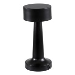 GloboStar® BELLA 76503 Επαναφορτιζόμενο Επιτραπέζιο Φωτιστικό Πορτατίφ LED 1.5W 105lm 120° DC 5V IP44 Θερμό Λευκό 2700K Dimmable Μαύρο Αλουμίνιο - Μ9 x Π9 x Υ21cm - 2 Xρόνια Εγγύηση