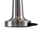 GloboStar® BELLA 76504 Επαναφορτιζόμενο Επιτραπέζιο Φωτιστικό Πορτατίφ LED 1.5W 105lm 120° DC 5V IP44 Θερμό Λευκό 2700K Dimmable Ασημί Αλουμίνιο - Μ9 x Π9 x Υ21cm - 2 Xρόνια Εγγύηση