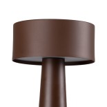 GloboStar® BELLA 76507 Επαναφορτιζόμενο Επιτραπέζιο Φωτιστικό Πορτατίφ LED 1.5W 105lm 120° DC 5V IP44 Θερμό Λευκό 2700K Dimmable Καφέ Αλουμίνιο - Μ9 x Π9 x Υ21cm - 2 Xρόνια Εγγύηση