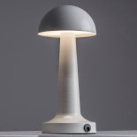 GloboStar® COCO 76508 Επαναφορτιζόμενο Επιτραπέζιο Φωτιστικό Πορτατίφ LED 1.5W 105lm 120° DC 5V IP44 Θερμό Λευκό 2700K Dimmable Λευκό Αλουμίνιο - Μ10 x Π10 x Υ22cm - 2 Xρόνια Εγγύηση