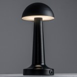 GloboStar® COCO 76509 Επαναφορτιζόμενο Επιτραπέζιο Φωτιστικό Πορτατίφ LED 1.5W 105lm 120° DC 5V IP44 Θερμό Λευκό 2700K Dimmable Μαύρο Αλουμίνιο - Μ10 x Π10 x Υ22cm - 2 Xρόνια Εγγύηση