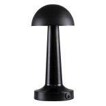 GloboStar® COCO 76509 Επαναφορτιζόμενο Επιτραπέζιο Φωτιστικό Πορτατίφ LED 1.5W 105lm 120° DC 5V IP44 Θερμό Λευκό 2700K Dimmable Μαύρο Αλουμίνιο - Μ10 x Π10 x Υ22cm - 2 Xρόνια Εγγύηση