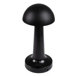 GloboStar® COCO 76509 Επαναφορτιζόμενο Επιτραπέζιο Φωτιστικό Πορτατίφ LED 1.5W 105lm 120° DC 5V IP44 Θερμό Λευκό 2700K Dimmable Μαύρο Αλουμίνιο - Μ10 x Π10 x Υ22cm - 2 Xρόνια Εγγύηση