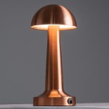 GloboStar® COCO 76511 Επαναφορτιζόμενο Επιτραπέζιο Φωτιστικό Πορτατίφ LED 1.5W 105lm 120° DC 5V IP44 Θερμό Λευκό 2700K Dimmable Χάλκινο Αλουμίνιο - Μ10 x Π10 x Υ22cm - 2 Xρόνια Εγγύηση