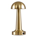 GloboStar® COCO 76512 Επαναφορτιζόμενο Επιτραπέζιο Φωτιστικό Πορτατίφ LED 1.5W 105lm 120° DC 5V IP44 Θερμό Λευκό 2700K Dimmable Χρυσό Αλουμίνιο - Μ10 x Π10 x Υ22cm - 2 Xρόνια Εγγύηση