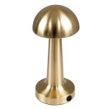 GloboStar® COCO 76512 Επαναφορτιζόμενο Επιτραπέζιο Φωτιστικό Πορτατίφ LED 1.5W 105lm 120° DC 5V IP44 Θερμό Λευκό 2700K Dimmable Χρυσό Αλουμίνιο - Μ10 x Π10 x Υ22cm - 2 Xρόνια Εγγύηση