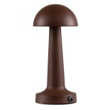 GloboStar® COCO 76513 Επαναφορτιζόμενο Επιτραπέζιο Φωτιστικό Πορτατίφ LED 1.5W 105lm 120° DC 5V IP44 Θερμό Λευκό 2700K Dimmable Καφέ Αλουμίνιο - Μ10 x Π10 x Υ22cm - 2 Xρόνια Εγγύηση