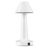 GloboStar® MOLLY 76514 Επαναφορτιζόμενο Επιτραπέζιο Φωτιστικό Πορτατίφ LED 1.5W 105lm 120° DC 5V IP44 Θερμό Λευκό 2700K Dimmable Λευκό Αλουμίνιο - Μ10 x Π10 x Υ23cm - 2 Xρόνια Εγγύηση