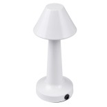 GloboStar® MOLLY 76514 Επαναφορτιζόμενο Επιτραπέζιο Φωτιστικό Πορτατίφ LED 1.5W 105lm 120° DC 5V IP44 Θερμό Λευκό 2700K Dimmable Λευκό Αλουμίνιο - Μ10 x Π10 x Υ23cm - 2 Xρόνια Εγγύηση