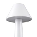 GloboStar® MOLLY 76514 Επαναφορτιζόμενο Επιτραπέζιο Φωτιστικό Πορτατίφ LED 1.5W 105lm 120° DC 5V IP44 Θερμό Λευκό 2700K Dimmable Λευκό Αλουμίνιο - Μ10 x Π10 x Υ23cm - 2 Xρόνια Εγγύηση