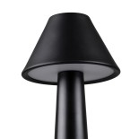 GloboStar® MOLLY 76515 Επαναφορτιζόμενο Επιτραπέζιο Φωτιστικό Πορτατίφ LED 1.5W 105lm 120° DC 5V IP44 Θερμό Λευκό 2700K Dimmable Μαύρο Αλουμίνιο - Μ10 x Π10 x Υ23cm - 2 Xρόνια Εγγύηση