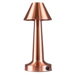 GloboStar® MOLLY 76517 Επαναφορτιζόμενο Επιτραπέζιο Φωτιστικό Πορτατίφ LED 1.5W 105lm 120° DC 5V IP44 Θερμό Λευκό 2700K Dimmable Χάλκινο Αλουμίνιο - Μ10 x Π10 x Υ23cm - 2 Xρόνια Εγγύηση