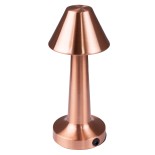 GloboStar® MOLLY 76517 Επαναφορτιζόμενο Επιτραπέζιο Φωτιστικό Πορτατίφ LED 1.5W 105lm 120° DC 5V IP44 Θερμό Λευκό 2700K Dimmable Χάλκινο Αλουμίνιο - Μ10 x Π10 x Υ23cm - 2 Xρόνια Εγγύηση
