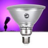 GLOBOSTAR® GARDENPAR 60232 Σποτ E27 PAR38 Σκληρού Υάλου LED 18W 900lm 60° AC 220-240V Αδιάβροχο IP65 Ροζ - Lumileds SMD Chip - Μ12 x Π12 x Υ13cm - 3 Χρόνια Εγγύηση