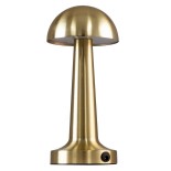 GloboStar® COCO 76512 Επαναφορτιζόμενο Επιτραπέζιο Φωτιστικό Πορτατίφ LED 1.5W 105lm 120° DC 5V IP44 Θερμό Λευκό 2700K Dimmable Χρυσό Αλουμίνιο - Μ10 x Π10 x Υ22cm - 2 Xρόνια Εγγύηση