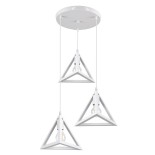 GLOBOSTAR® TRIANGLE 00617 Μοντέρνο Κρεμαστό Φωτιστικό Οροφής με Ντουί 3 x E27 AC 220-240V IP20 - Λευκό - Μ49 x Π49 x Y130cm